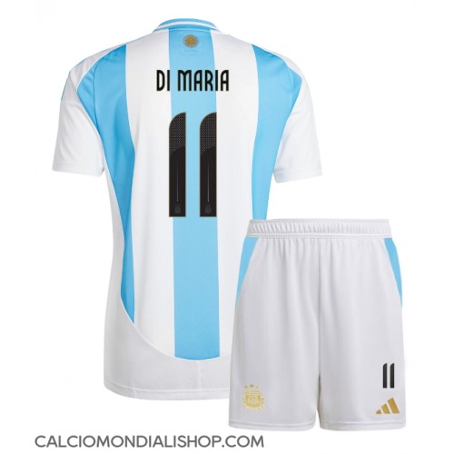 Maglie da calcio Argentina Angel Di Maria #11 Prima Maglia Bambino Copa America 2024 Manica Corta (+ Pantaloni corti)